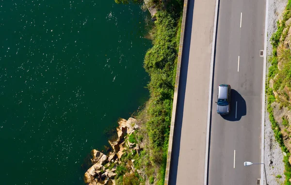 海岸沿い道路の空撮 — ストック写真