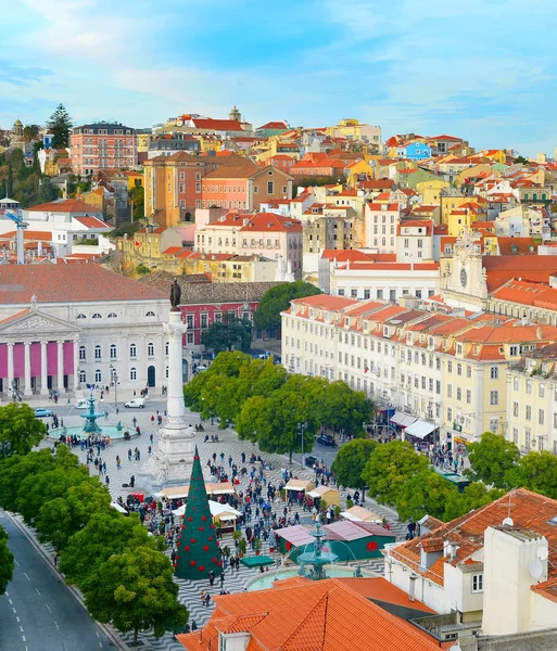 Rossio 평방 개요 — 스톡 사진