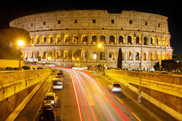 Pemandangan Malam Colosseum, Roma — Stok Foto