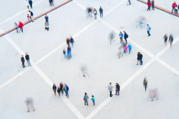 People motion blur, aerial view — Stock Photo, Image