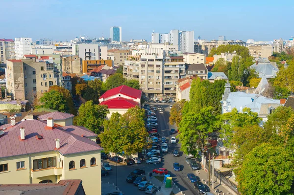 Luftaufnahme Der Bukarester Straße Bei Tag Rumänien — Stockfoto