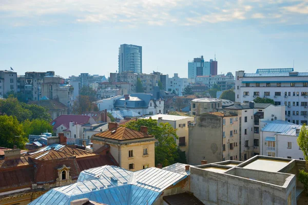 Vista Arquitectura Del Centro Ciudad Bucarest Día Soleado Rumanía — Foto de Stock