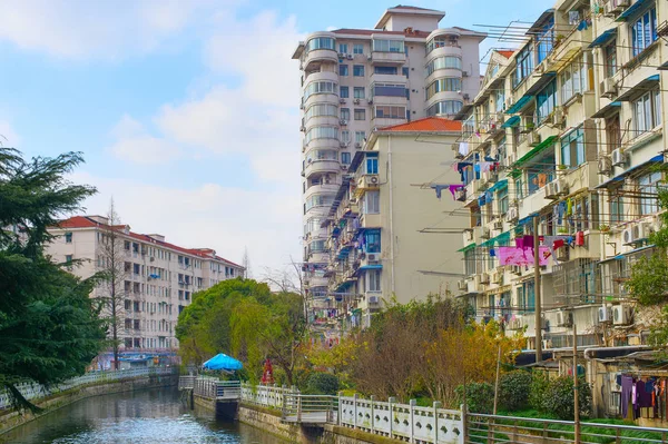Blick Auf Typische Wohnviertel Von Shanghai China — Stockfoto