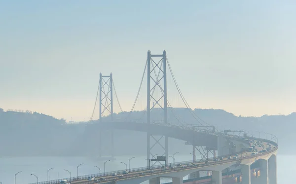 Lisbon April Brücke Sonnigen Morgen Lisbon Portugal — Stockfoto