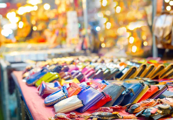 Carteiras Couro Lembranças Para Vender Mercado Noturno Chiang Mai Tailândia — Fotografia de Stock