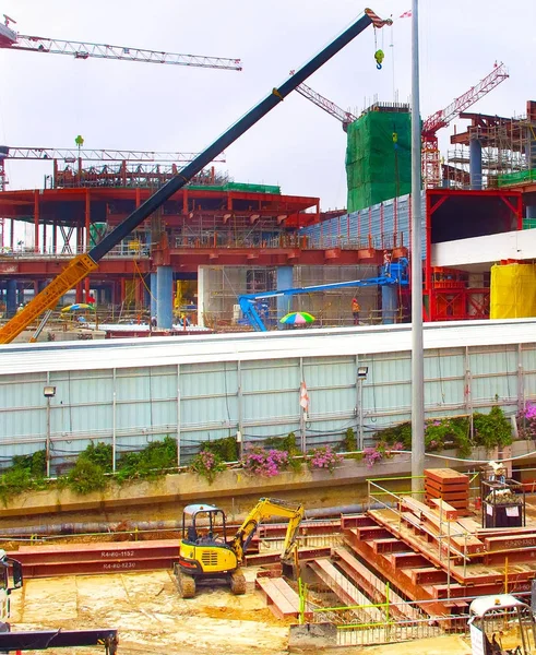 Yeni Bir Havaalanı Terminal Inşaat Alanında Singapur — Stok fotoğraf