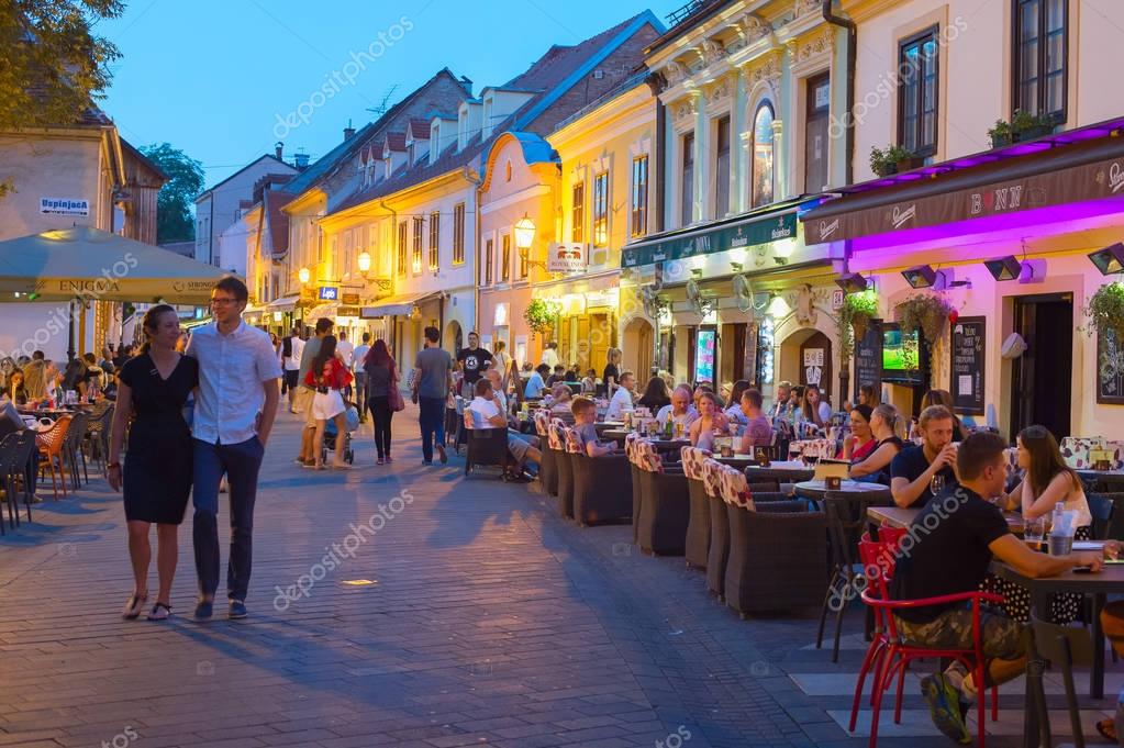 Zagreb Croatia Aug 2017 Locals Tourists Having Dinner Restaurants Ivana