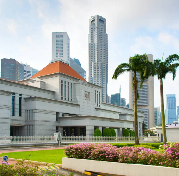 Edifício Parlamento Singapura Arquitetura Downtown Core Segundo Plano — Fotografia de Stock