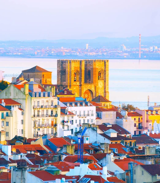 Vista Lisboa Com Famosa Catedral Lisboa Portugal — Fotografia de Stock