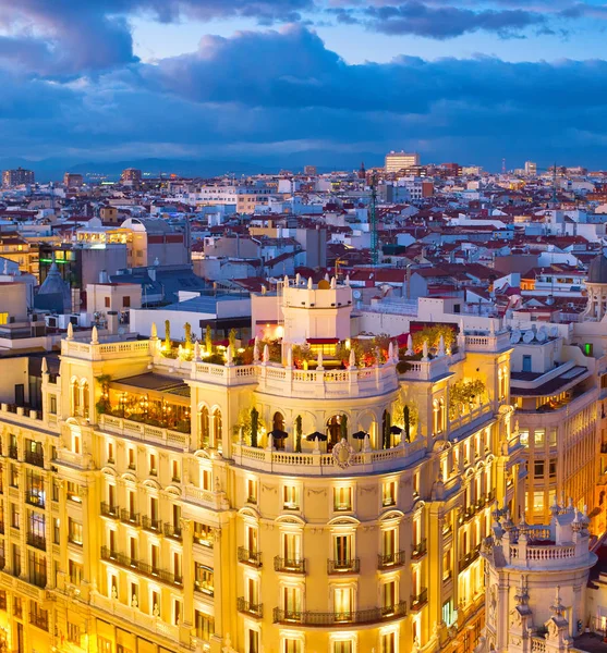 Vista Madrid Hermoso Crepúsculo España — Foto de Stock