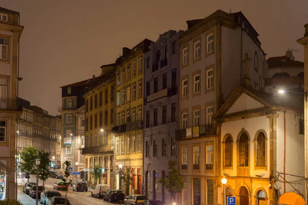 Porto Eski Şehir Sokak Gece Portekiz — Stok fotoğraf