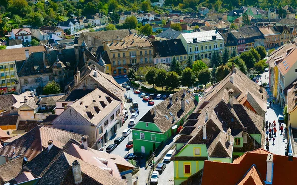 Singhisoara 的地平线 Sighisoara 是罗马尼亚著名的旅游胜地 — 图库照片