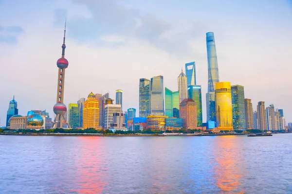 Skyline Shanghai Downtown Sunset China — Stock Photo, Image