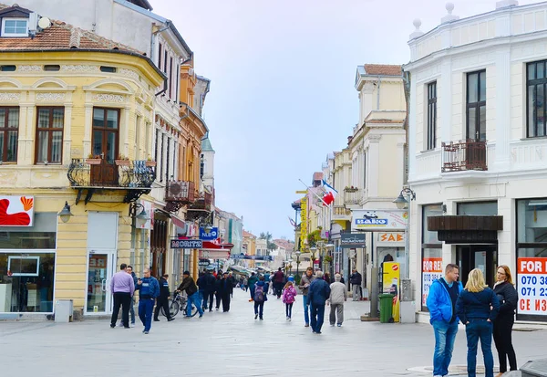 Bitola Macedonia Ptu 2016 Pessoas Chirok Sokak Principal Rua Pedonal — Fotografia de Stock