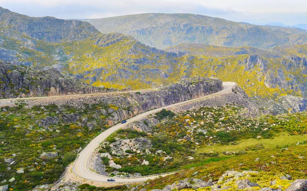 Autos Unterwegs Den Bergen Serra Estrella Portugal — Stockfoto