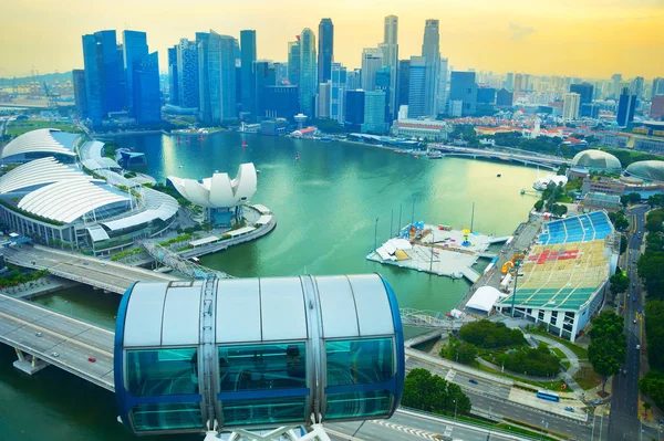 Flygfoto Över Singapore Flyer Förgrunden — Stockfoto