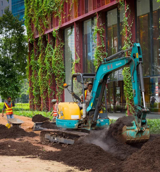 Singapore Januar 2017 Arbeiter Öffentlichen Park Singapore — Stockfoto