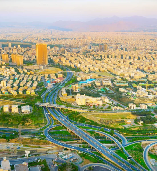 Vista aérea por carretera Teherán. Irán — Foto de Stock