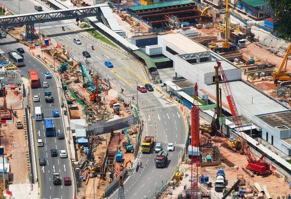 Byggarbetsplatsen. Rod trafik. Singapore — Stockfoto