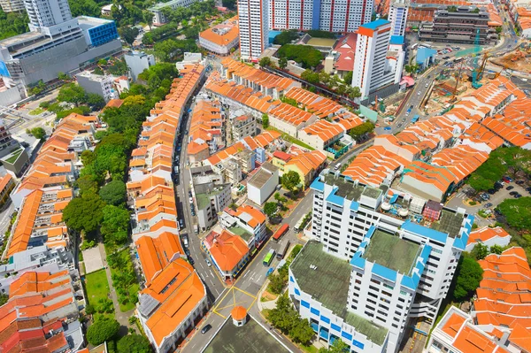Singapore-Chinatown district, luchtfoto — Stockfoto
