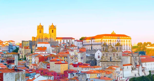 Panorama Porto Oude Stad Ribeira — Stockfoto