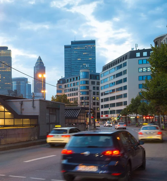 Traffic road Downtown Frankfurt Germany — Stock Photo, Image