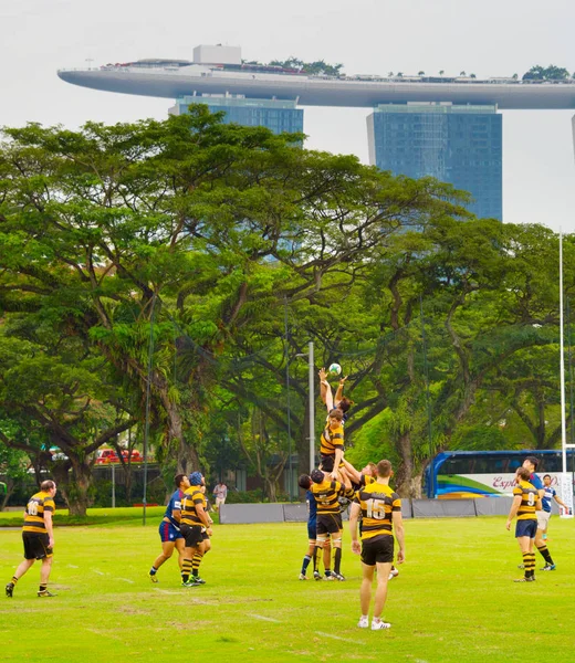 Singapour Jan 2017 Deux Équipes Rugby Amateur Jouent Rugby Singapour — Photo