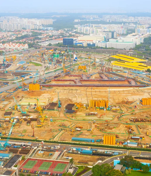 Vista Aérea Del Sitio Industrial Construcción Singapur Día — Foto de Stock