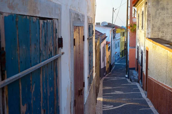 Puste Miasto Architektura Ulicy Wyspa Madera Portugalia — Zdjęcie stockowe