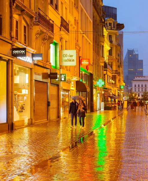 Bruxelas Bélgica Outubro 2019 Pessoas Andando Pela Rua Comercial Cidade — Fotografia de Stock