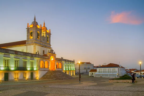 Chiesa Del Santuario Della Madonna Tilight Nazare Portogallo — Foto Stock