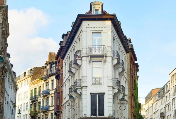 Belle Architecture Rue Vieille Ville Bruxelles Belgique — Photo