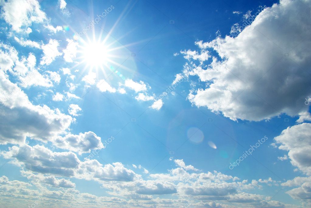 Blue sky background with white clouds