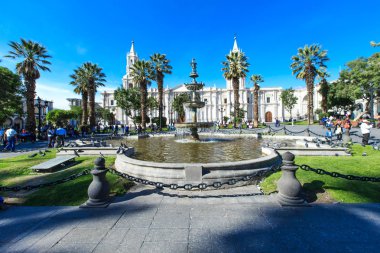 Church at main square of Arequipa clipart