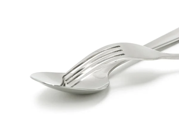 Metal fork and spoon — Stock Photo, Image