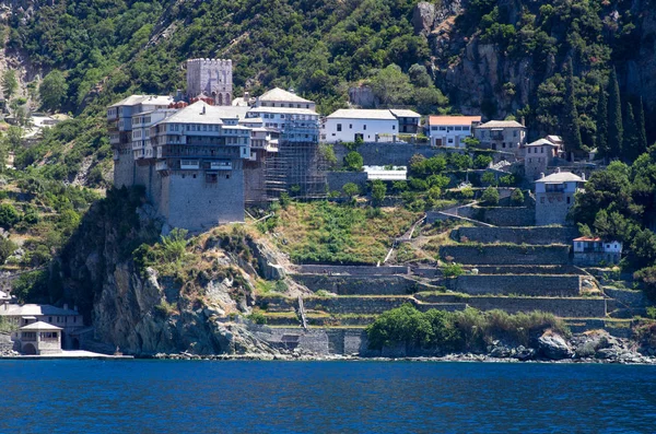Dionissiou klášter pohled — Stock fotografie