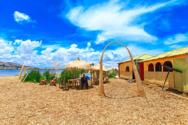 Cafe at the Uros Island clipart