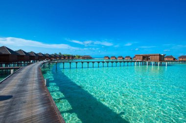 water bungalows at Maldives clipart