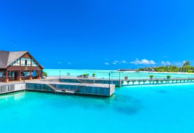 water bungalows at Maldives clipart