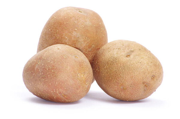 three potatoes isolated