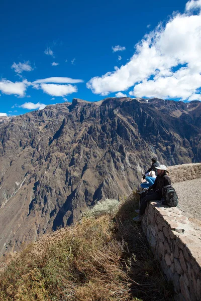 Turisti che guardano condor — Foto Stock