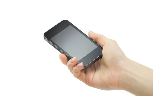 Mão segurando telefone celular — Fotografia de Stock