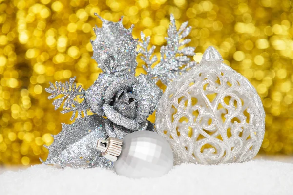 Silver Christmas decorations — Stock Photo, Image