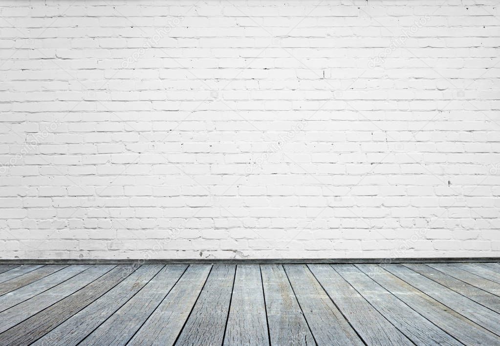 interior room with white brick wall