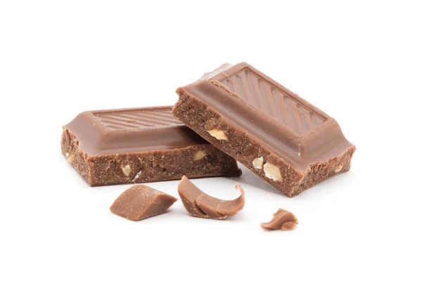 Darab csokoládé elszigetelt — Stock Fotó