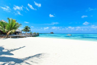 Mavi lagün ile tropikal plaj