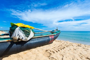 Maldivler 'deki tropik plaj  