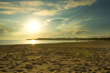 Maldivler 'deki tropik plaj  