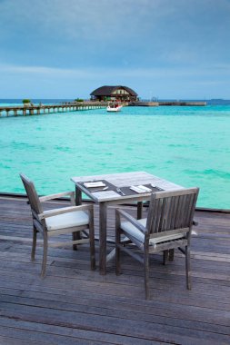 Gökyüzü ve mavi okyanus