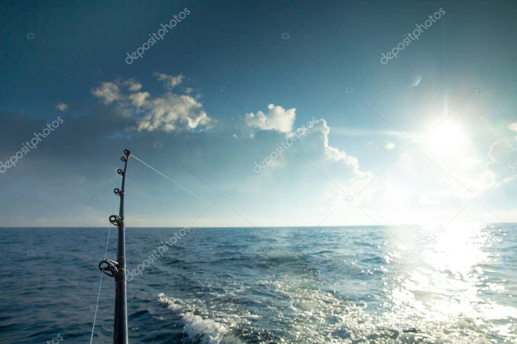 fishing rod in ocean